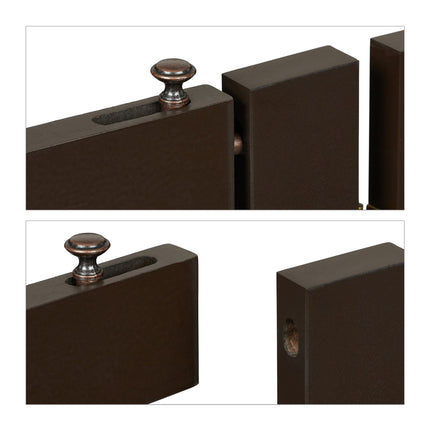 Portail de sécurité marron avec porte 92 cm
