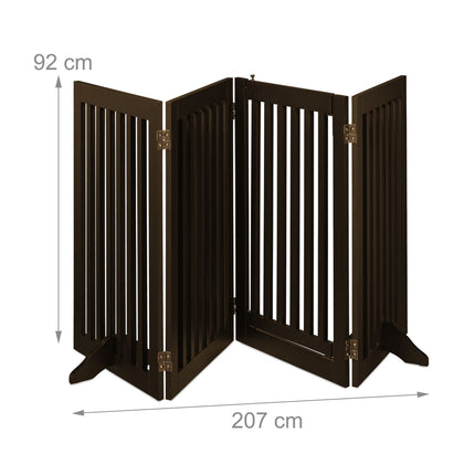 Portail de sécurité marron avec porte 92 cm