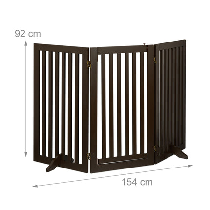 Hnědá bezpečnostní zábrana s dvířky 92 cm