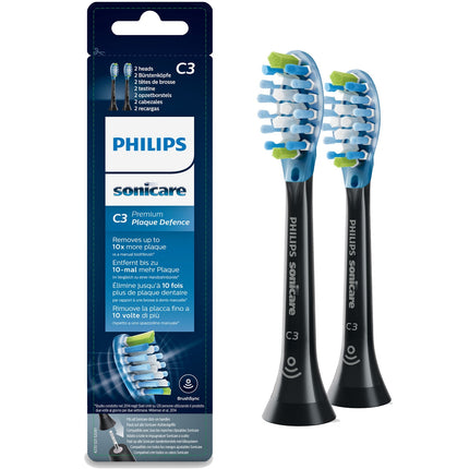 Bürstenkopf Sonicare C3 Premium Plaque 2 Stück Schwarz HX9042/33