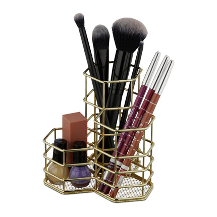 Brush holder with 3 compartments
