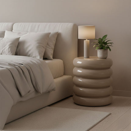 Bubble Design Iron Side Table and Stool