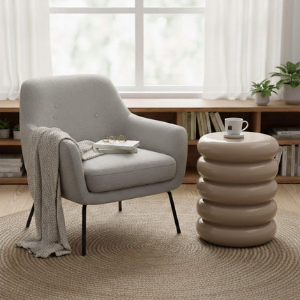 Bubble Design Iron Side Table and Stool