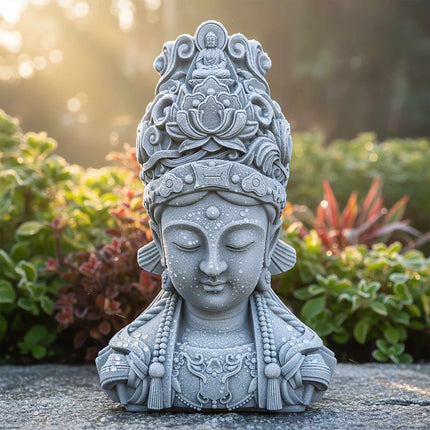 Buddha Büste Skulptur, 44cm, wetterfestes Polyresin