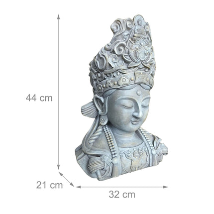 Buddha Büste Skulptur, 44cm, wetterfestes Polyresin
