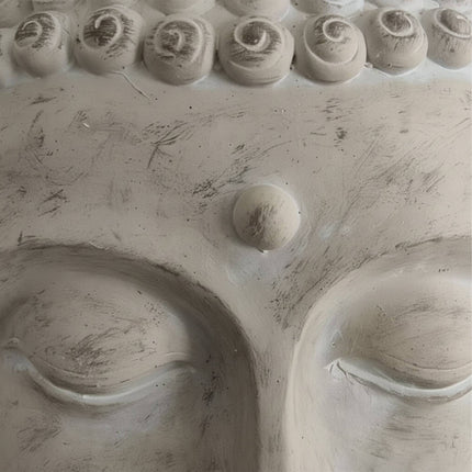 Buddha-Kopf Skulptur, 78cm, wetterfestes Polyresin