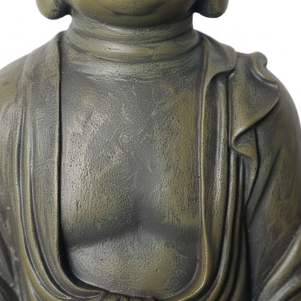 Buddha Statue 30cm with Lotus, Weatherproof Polyresin