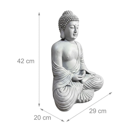 Buddha-Statue, 42cm, Stein-Optik, wetterfest