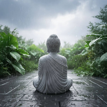 Buddha-Statue, 42cm, Stein-Optik, wetterfest