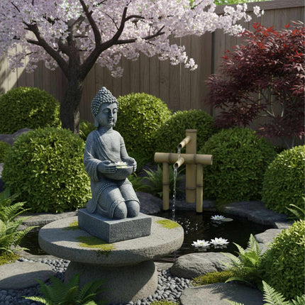 Buddha Statue 43cm, Polyresin, Weatherproof