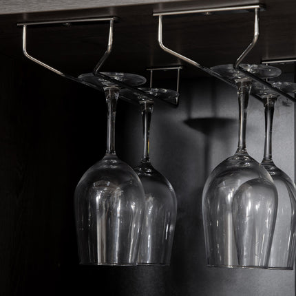 Buffet avec casier à vin, gris, avec étagères réglables et protection anti-basculement, 86,4 x 40 x 91,4 cm