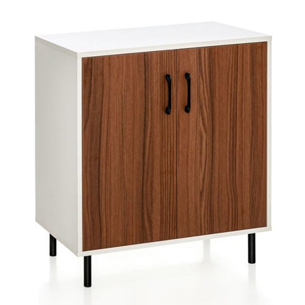 Buffet Cabinet with 5-Position Adjustable Shelf, White Walnut