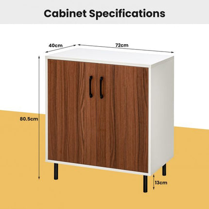 Buffet Cabinet with 5-Position Adjustable Shelf, White Walnut