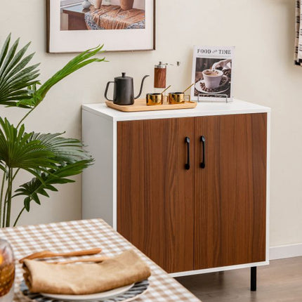 Buffet Cabinet with 5-Position Adjustable Shelf, White Walnut