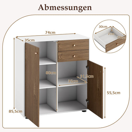 Buffet Cabinet with Adjustable Shelves and Drawers
