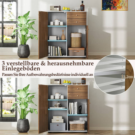 Buffet Cabinet with Adjustable Shelves and Drawers