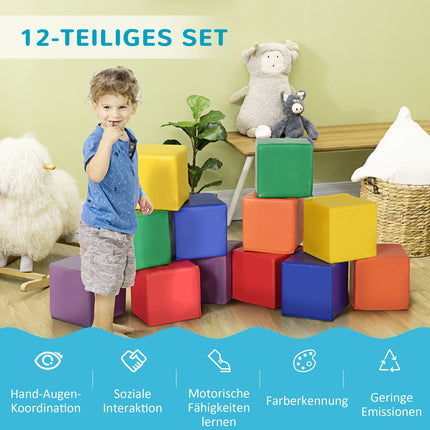 Building blocks in foam, soft and safe for toddlers 1-3 years