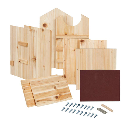 Building kit for nest box for owl