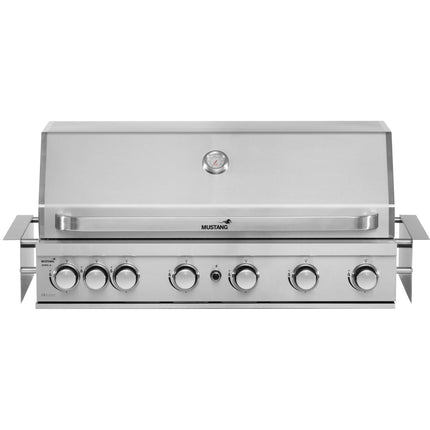 Einbau-Gasgrill, 6 Brenner, Edelstahl, 95x46 cm