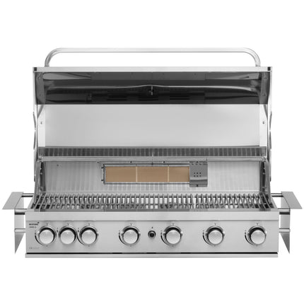 Einbau-Gasgrill, 6 Brenner, Edelstahl, 95x46 cm