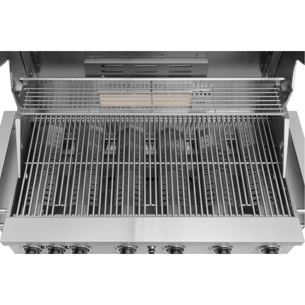 Einbau-Gasgrill, 6 Brenner, Edelstahl, 95x46 cm