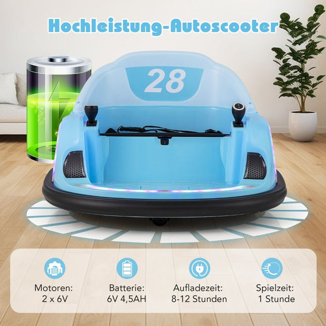 Autoscooter für Kinder Elektro Autoscooter mit blinkenden LED Lichtern Blau