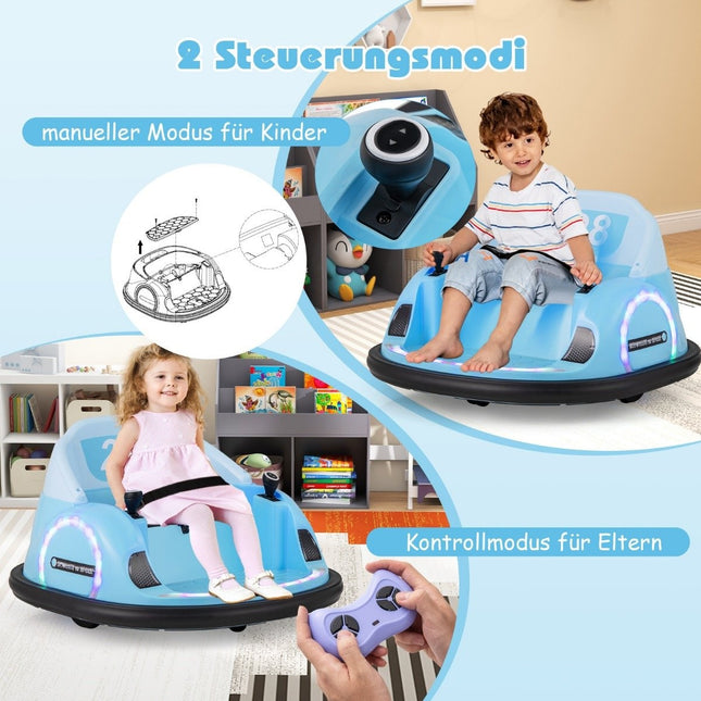 Autoscooter für Kinder Elektro Autoscooter mit blinkenden LED Lichtern Blau