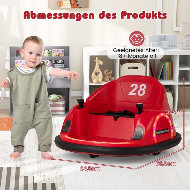 Autoscooter für Kinder Elektro Autoscooter mit blinkenden LED Lichtern Rot