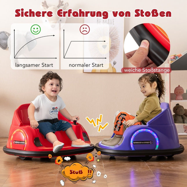 Autoscooter für Kinder Elektro Autoscooter mit blinkenden LED Lichtern Rot