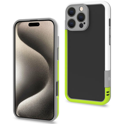 Bumper iPhone 16 Pro Max bílá/limetkově zelená
