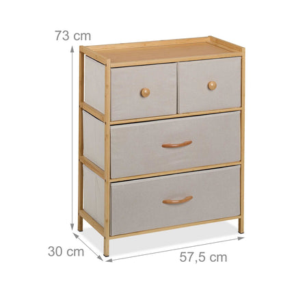 Bureau in bamboo 4 drawers