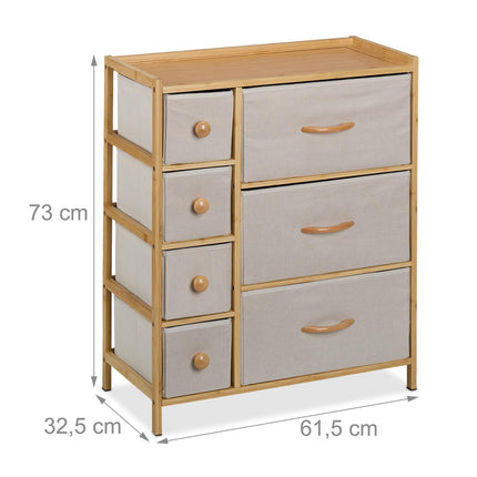 Bureau in bamboo 7 drawers