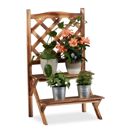 Burnt flower stairs with trellis