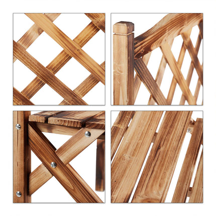 Burnt flower stairs with trellis