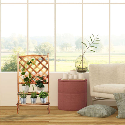 Burnt flower stairs with trellis