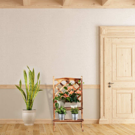 Burnt flower stairs with trellis