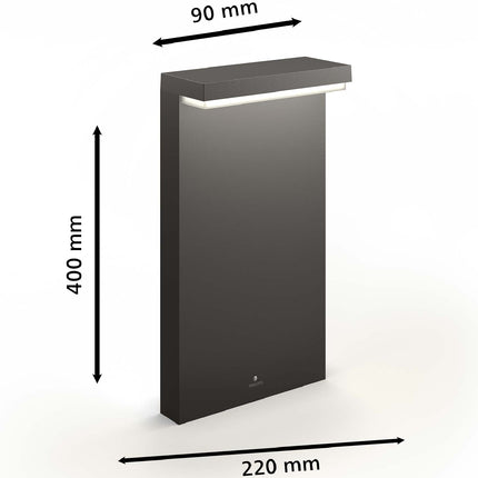 Bustan Piédestal LED Ultra Efficace 3,8 W 800 lm Anthracite