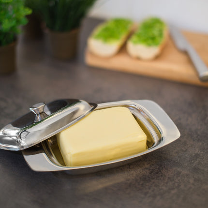 Butterdose Edelstahl mit Griff