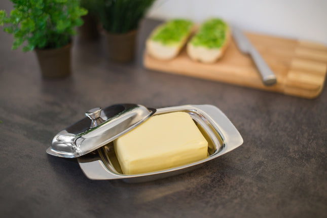 Butterdose Edelstahl mit Griff