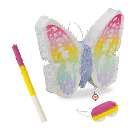 Butterfly Piñata Set with Bat & Mask for Parties