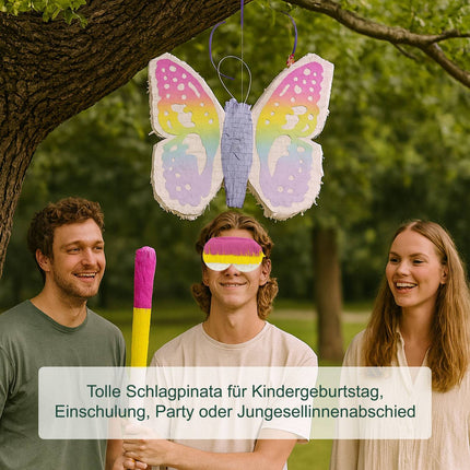 Butterfly Piñata Set with Bat & Mask for Parties