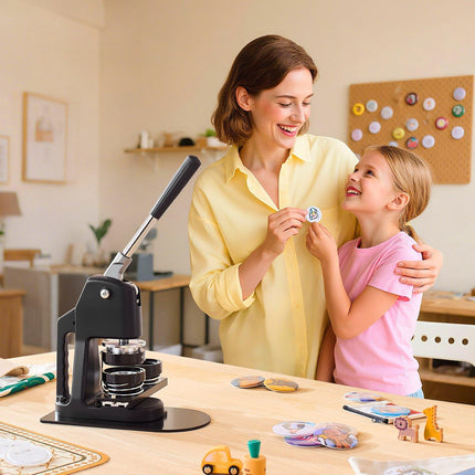 Button Maker Machine 3-in-1, 32/58/75 mm, 300 Parts