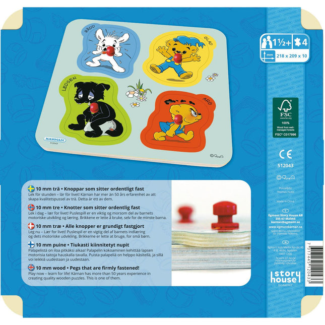 Knopfpuzzle Teddybär 4 Teile