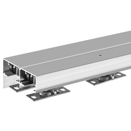 Bypass Sliding Door Hardware Kit, 6ft Aluminum, 2-Door
