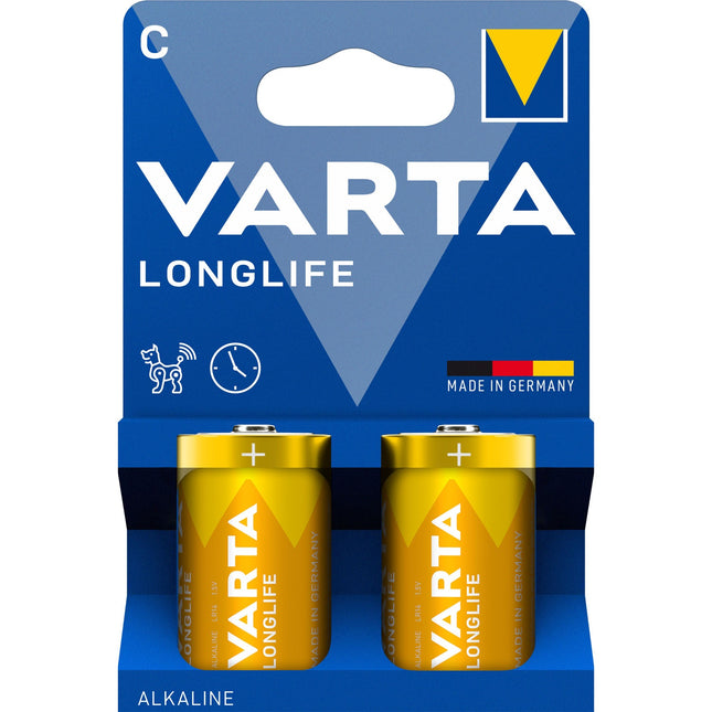C-Batterien, 2er-Pack, langlebig, Alkaline