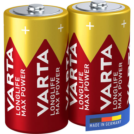 C-Batterien, Longlife Max Power, 2er-Pack, 1,5V Alkaline