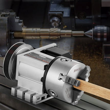 CNC 4th Axis Rotary Indexing Head, 100mm 3-Jaw Chuck