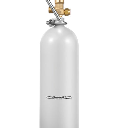 CO2 Tank, 4.41 lb Alloy Steel, DIN477 Valve Handle