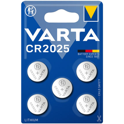 CR2025 3V Lithium Knopfzellenbatterie 5er-Pack