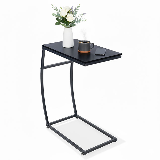 C-förmiger Beistelltisch – Metall & MDF, Sofa- & Bettnutzung